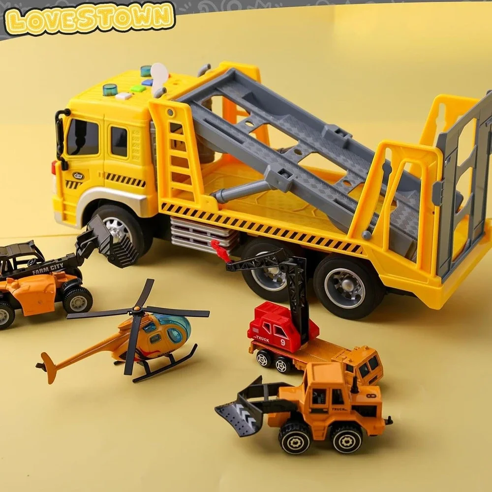 Loves Town Construction Truck Toy Set Lights Sounds Die-Cast Vehicles